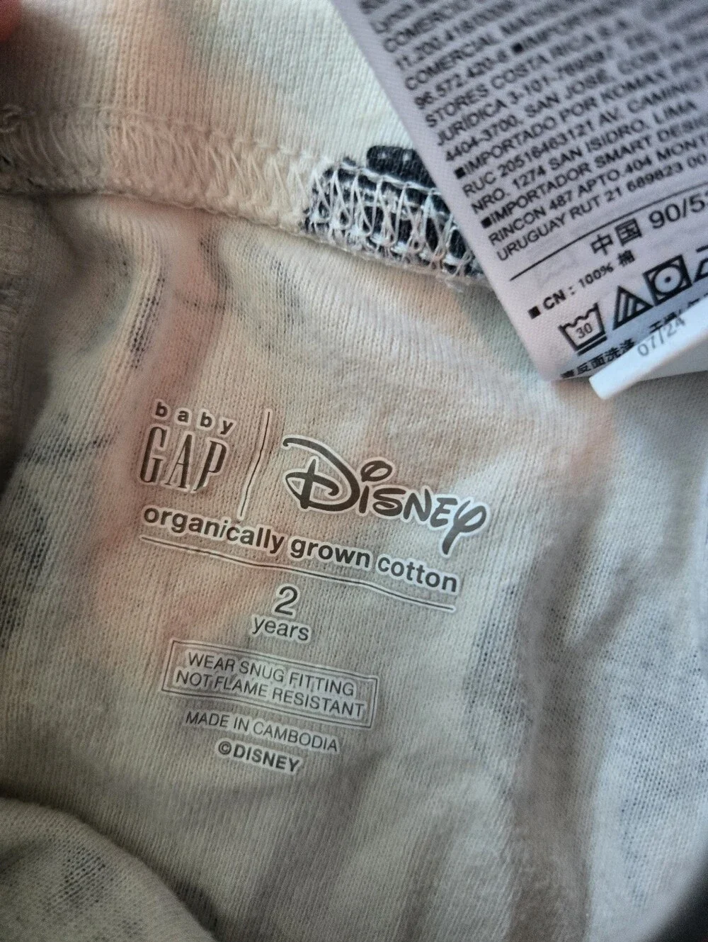 2T Boys Or Girls Disney Black and Cream Mickey Mouse Pajama Setoy